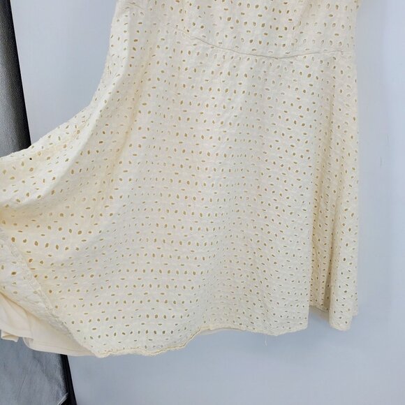 Torrid Ivory Eyelet Cutout Women's Boho Coastal Vacation Mini Dress Size 1X - Picture 8 of 8